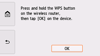 Bildschirm „WPS (Tastendrückmethode)”: „OK” auswählen