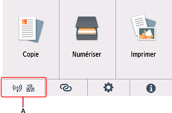 Écran ACCUEIL&nbsp;: sélection de réseau