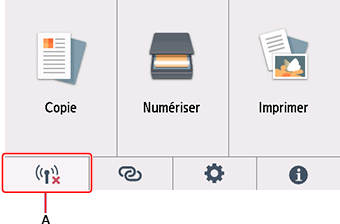 Écran ACCUEIL&nbsp;: sélection de réseau