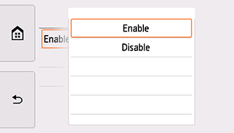 Zaslon Žični LAN: odaberite Omogući