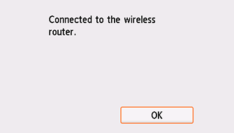 Befejező képernyő (Csatlakozva a vezeték nélküli routerhez.)