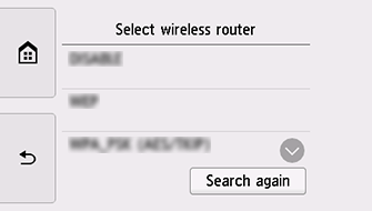 A Vezeték nélküli router választása képernyő