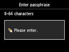 Enter passphrase screen