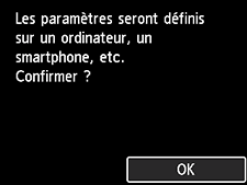 Écran Connexion facile sans fil : sélectionnez OK