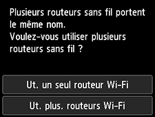 Écran Sélectionner un routeur sans fil : plusieurs routeurs sans fil portent le même nom.