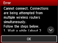 [오류] 화면: 연결할 수 없습니다. 여러 개의 무선 라우터에서 동시에 연결을 시도하고 있습니다.