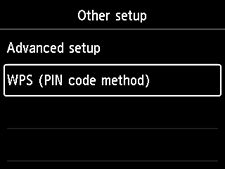 Экран «Другие настройки»: выберите WPS (способ PIN-кода)