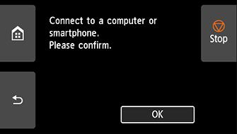 Pantalla Conexión inalámbrica fácil: Seleccione OK