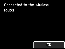 Completion screen (Connected to the wireless router.)