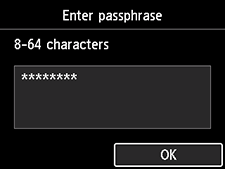 Passphrase confirmation screen