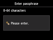 Enter passphrase screen