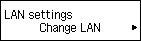 Οθόνη Ρυθμίσεις LAN: Επιλογή Αλλαγή LAN