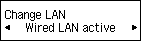 Pantalla Cambiar LAN: Seleccionar LAN cableada activa