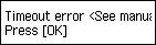 Error screen: Timeout error.