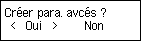Écran Configurer les paramètres avancés&nbsp;: Sélection de Oui