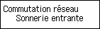 Écran Commutation réseau : Sélection de Sonnerie entrante