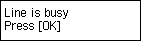 Easy setup screen: Line is busy