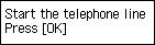 Easy setup screen: Start the telephone line connection test