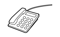 figur: Tilslutning af telefon (uden en telefonsvarer)