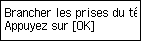 Écran Configuration facile : Connexion de la prise téléphonique à la prise LINE à l'arrière du périphérique