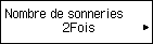 Écran Nombre de sonneries