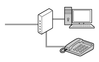 الشكل: متصل بمودم xDSL