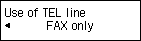 Pantalla Utilice la línea tel.: Solo FAX