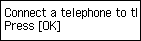 Tela Configuração fácil: Conecte um telefone à porta EXT do dispositivo