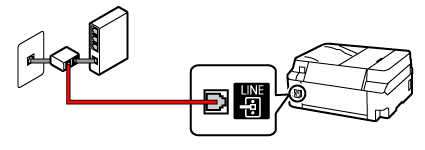 obrázek: Zkontrolujte připojení telefonního kabelu a telefonní linky (rozbočovač + modem xDSL)