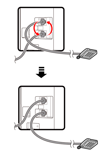 obrázek: Záměna telefonních kabelů