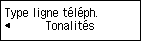 Écran Type ligne téléph.&nbsp;: Sélection de Tonalités