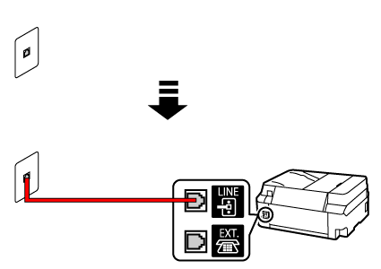 rysunek: Przykład połączenia przewodu telefonicznego (zwykła linia telefoniczna)
