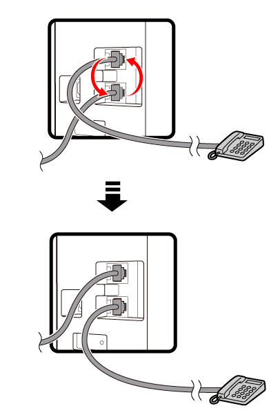 rysunek: Zamień miejscami przewody telefoniczne