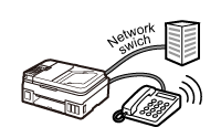 Abbildung: Telefonleitung mit Network Switch