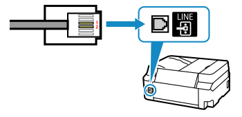 그림: 전화 코드와 프린터 사이 연결 확인