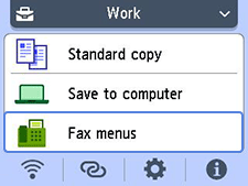 HOME screen: Select Fax menu