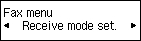 شاشة قائمة فاكس: تحديد Receive mode set.&lrm;