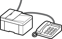 Abbildung: Sprachanrufe und Faxübertragungen über dieselbe Telefonleitung (Telefon-Prioritätsmodus)