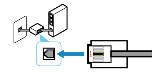 figure : Vérification de la connexion entre le câble téléphonique et la ligne téléphonique (diviseur + modem xDSL)