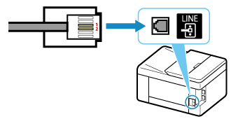 図：モジュラーケーブルとプリンターの接続確認