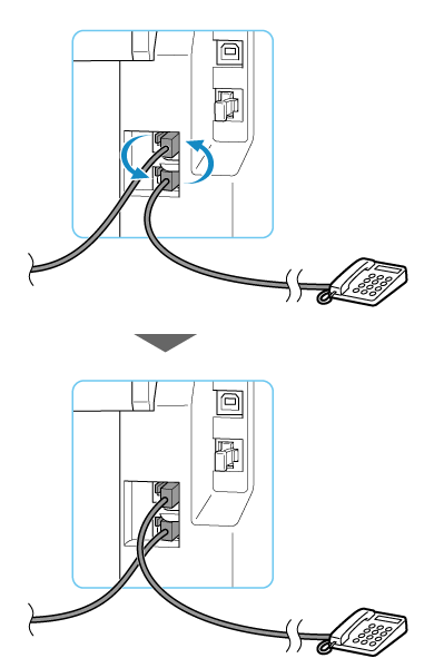 図：モジュラーケーブルの入れ替え