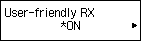 User-friendly RX setting screen: Select ON