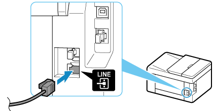 figure: Phone cord connection (printer)