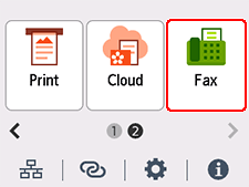 Pantalla INICIO: Seleccionar fax