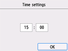 Time confirmation screen