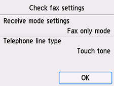 شاشة الإعداد السهل: Check fax settings