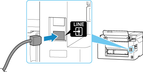 afbeelding: Telefoonkabel aansluiten (printer)