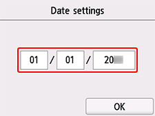 Tela Config. de data