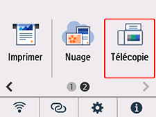 Écran ACCUEIL : Sélection de Télécopie