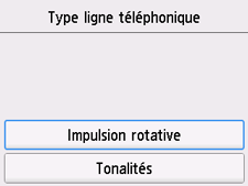 Écran Type ligne téléphonique&nbsp;: Impulsion rotative